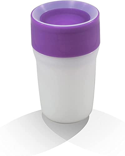 Litecup 2-in-1 Sippy Cup + Night Light, 360° Patented Silicone Easy Flow Drinking Valve, Spill Resistant, BPA/Latex Free Weaning Cup, Toddler Travel Beaker, 6 Months+, 220 ml, Purple