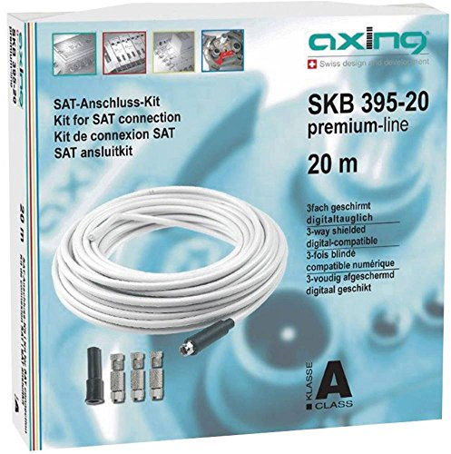 Axing SKB 395-20 SAT Koaxialkabel Anschluss-Set, 20 m