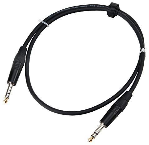 Pronomic Stage INSTS-1 Stereo-Klinkenkabel (symmetrisch abgeschirmt, zweiadrig, 6,3mm Stereo-Klinke ⇒ 6,3mm Stereo-Klinke, 1 m lang) Schwarz