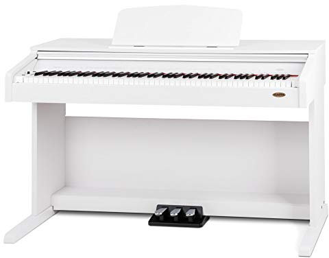 Classic Cantabile DP-210 WM E-Piano (Digitalpiano mit Hammermechanik, 88 Tasten, 2 Anschlüsse für Kopfhörer, USB, Metronom, 3 Pedale, Piano für Anfänger) weiß matt