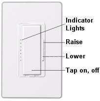 LUTRON RA-6D-WH DIMMER Switch 2X 1POLE 600W 120VAC TAP ON/Off WHT