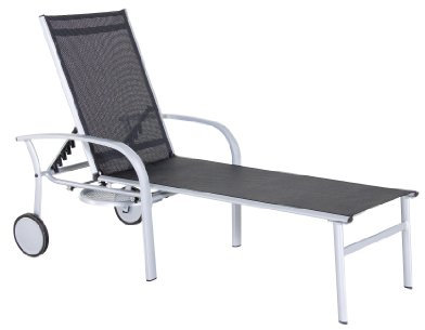 Greemotion 427611 Rollliege Luxer mit Drahttablett, schwarzes Textilgewebe