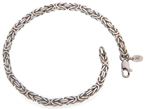 Silberketten-Store Königsarmband 925 Silber Herren 3,5 mm Stärke I Männer Silberarmband mit Karabiner Verschluss I Armkette Herren vierkant hochglanz