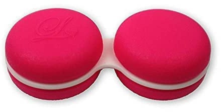 SPORTS WORLD VISION Macaroon Pink Contact Lens Cases, 1PC Storage/Soaking Contact Lens Case for Left/Right Eyes, Durable, Compact, Portable and Leakproof Lens Case Box
