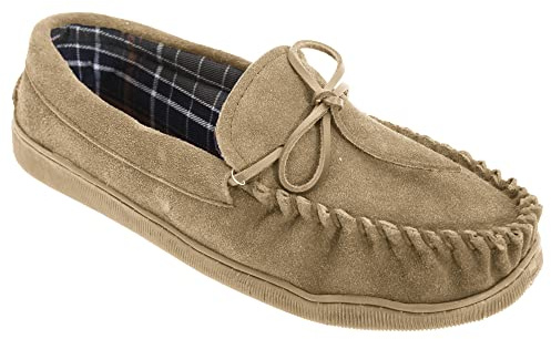 Sleepers Mens Adie Real Suede Moccasin Slippers (12 UK) (Sand)