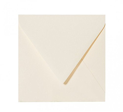 50 Quadratische Briefumschläge 15,0 x 15,0 cm 150 x 150 mm Zart Creme Verschluss: feuchtklebend Grammatur: 120 g/m²