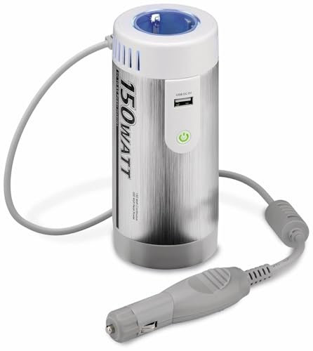 Goobay 67920 Convertisseur de Tension DC/AC pour Le véhicule, transforme Le 12V DC en 230V AC, argenté