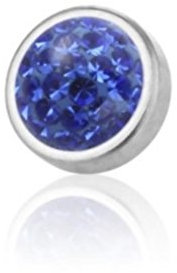 eeddoo Dermal Anchor Kristall Silber Titan Blauer Zirkon 3,5 mm