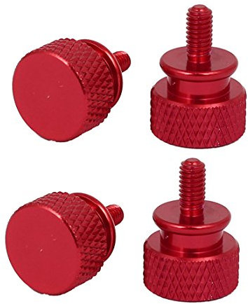 sourcing map 4stk Rändelschraube Computer PC Gehäuse Aluminum Legierung Wein Rot M3x7mm de