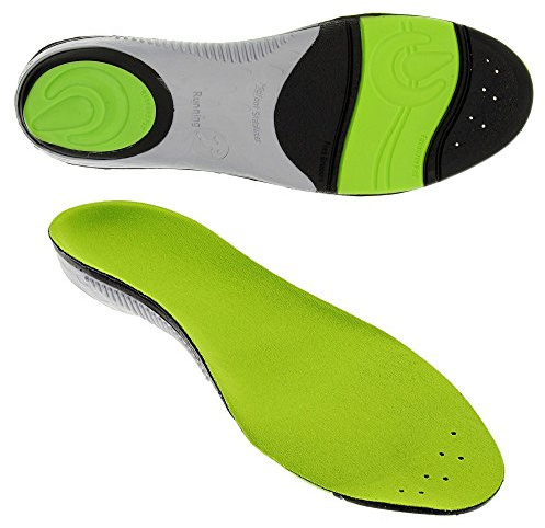 Bama Running Sport, Einlegesohle für Laufschuhe, Sohle für Läufer entwickelt, Unisex, Grün/Silber/Schwarz