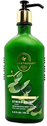 Bath & Body Works Eucalyptus Spearmint Aromatherapy Body Lotion - Glasflasche mit Pumpspender - Anti Stress Lotion