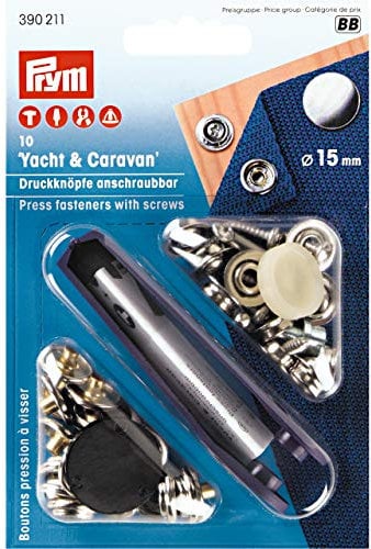 PRYM Nähfrei Druckknöpfe 15mm Yacht & Caravan (10St) SB-Karte