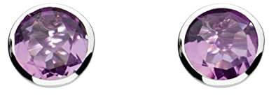 Dew Damen Ohrstecker, rund, Sterling-Silber 925, Amethyst