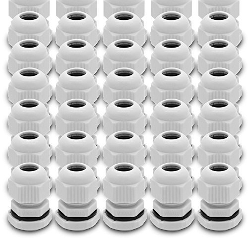 ARLI Kabelverschraubungen M16 x 1,5 mm metrisch IP68 50x M 16 Kabel Verschraubung 5-8 mm grau Gegenmutter wasserdicht Kunststoff - 50 Stück