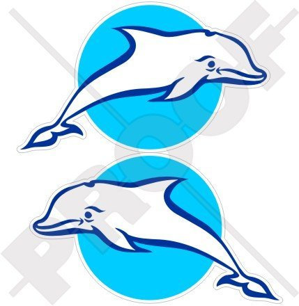DELPHIN Dauphin Delfin 200mm Auto & Motorrad Aufkleber, x2 Vinyl Stickers