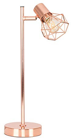 MiniSun | Retro Style Metal Basket Desk Lamp in a Copper Finish | Desk Lamps, Home Décor & Improvement Essential