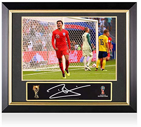 Icons.com Dele Alli Official FIFA World Cup Signed Plaque and Photo Frame: 2018 Quarter-Final Goal vs Sweden