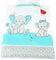 Babylux 2 TLG. Set Bezug für Kinderwagen Stubenwagen oder Wiege Garnitur Bettwäsche Kissen Decke 60 x 78 cm (111. Elephanten Turkis)