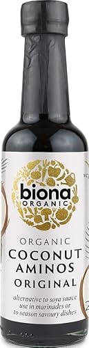 Biona Organic Original Coconut Aminos 250 ml - Certified Organic Coconut Sap and Sea Salt - Alternative to Soya Sauce - Gluten and Soy Free - Naturally Vegan