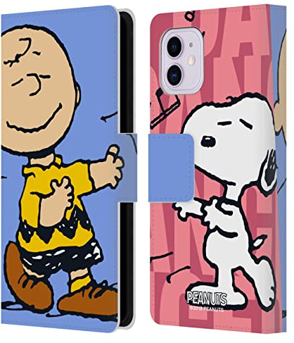 Head Case Designs Offizielle Peanuts Snoopy & Charlie Halbzeiten Und Gelächter Leder-Wallet-Hülle Kompatibel mit Apple iPhone 11