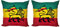 ABAKUHAUS Rasta Dekokissen Kissenbezug 2er Pack, Judah Lion Rastafari Flagge, Modern Accent Doppelseitiger Digitaldruck, 50x50, Gelb Schwarz