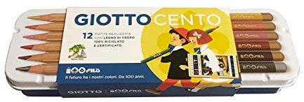 Giotto 100 Buntstifte aus Holz, limitierte Auflage, 100 Jahre Reihe, 12 Einheiten, Packung mit 1