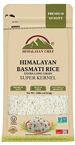 Himalayan Chef Arroz Basmati, grano extra largo, blanco