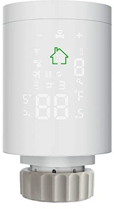 Kavolet Intelligentes Thermostatventil, vernetztes Thermostat, WiFi-Thermostat, Heizkörpertemperaturregler, Wochenprogrammierung/App-Fernbedienung/Touchscreen mit Hintergrundbeleuchtung