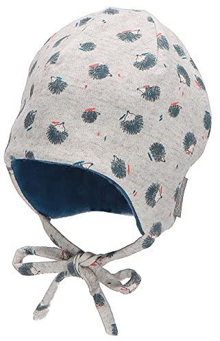 Sterntaler Baby Jungen Beanie Baby Beanie Igel Mütze - Beanie Baby, Kinderbeanie - gefüttert mit Baumwoll Fleece - hellgrau, 39