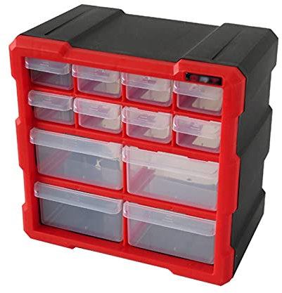 Werkzeugkasten Kunststoff-Werkzeugkasten mit transparentem kleinem Schubladenteilen Fall stapelbare Werkzeugschränke für Teile Hardware Reparaturwerkzeuge Lagerung Brust Werkzeugkoffer ( Color : Red )