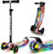 Cutemelo Monopattino Bambino Monopattino 3 Ruote con Ruote Illuminate a LED Multicolore, Monopattini con Impugnatura Regolabile in Altezza per Bambini e Bambine Dai 3 ai 12 Anni (F)