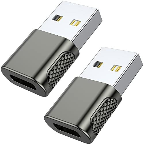AuviPal Lot de 2 adaptateurs USB C Femelle vers USB mâle, câble USB de Type C vers USB A Chargeur convertisseur pour Apple Watch 7 8 9, iPhone 12 13 14 15, et Plus