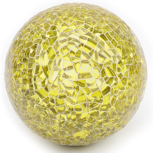 Woration 1 boule de décoration ronde en verre doré en forme de sphère pour bols, vase, maison, mariage, fête de Thanksgiving, décoration de Noël