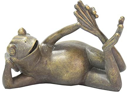 JISADER Liegende Yoga Frosch Statue Meditationsfigur für Gartendekoration