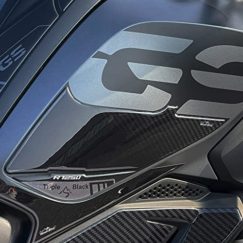 Resin Bike Aufkleber für Motorrad Kompatibel mit BMW R 1250 GS Triple Black 2021 2022. Seitenschutz für den Tank vor Stößen und Kratzern. 3D-Harzklebstoff - Stickers - Made in Italy