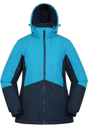 Mountain Warehouse Moon Damen-Skijacke - Schneedicht, Mikrofaser-Isolierung, winddichte Winterjacke, warm, verstellbare Kapuze - Ski-Bekleidung für den Snowboard-Urlaub Türkis Damengröße EU 36