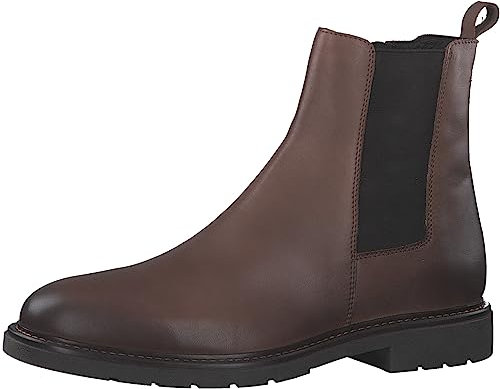 MARCO TOZZI by Guido Maria Kretschmer Herren Chelsea Boots aus Leder mit Reißverschluss, Braun (Cognac), 41