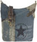 Sunsa Damen Umhängetasche. Hobo Tasche aus Canvas/Leinwand & Leder. Groß Vintage Stil Crossbody Bag mit Stern & mehreren Fächern. Nachhaltige Handtasche als Geschenkideen für Frauen