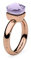 Qudo Firenze Edelstahl rose farbenem Ring mit Farbstein flieder (hell lila) (56 (18))