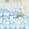 Luftballons Blaue, 50 Stück 5 Zoll Pastell Blaue Luftballon Macaron Blue Latex Ballon mit Band für Jungen Mädchen Geburtstag Party Zubehör Geschlecht Reveal Baby Dusche Hochzeit Jubiläum Dekorationen