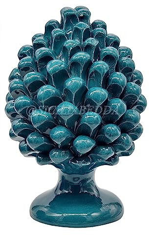 sicilia bedda - Pigna Siciliana - Modello Monocolore in Ceramica di Caltagirone - Prodotto Firmato (OTTANIO, Altezza 22x13)