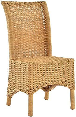 Krines Home Rattan Dining Chair - High Back Wicker Dining Room Chair (Honey)