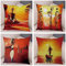 Kissenbezug 45x45cm 4er Set Sonnenuntergang Afrika Frau Kissenhülle Moderne Samt Dekorative Kissenhülle Outdoor Kissenhuellen Waschbar Deko Sofakissen Zierkissen für Stuhl Bett Garten Schlafzimmer