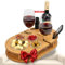 Weinbar für die Couch in Eiche mit 4 Glasschalen | Couchbar Snackbox für Wein mit Getränkehalterung für Weingläser und Weinflasche | Sofabar für Snacks | Couch Tablett | Snackbar