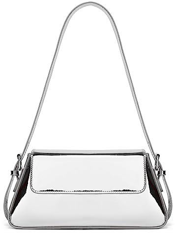 SaYoc Abendtasche Frauen Hobo Tasche Clutch Y2k Sparkly Silber Geldbörse Tote Handtasche Schulter Party Tasche Nette Metallic Tasche Crossbody Taschen, Mode Taschen Für Frauen 2023, Ein Silber