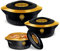 MILTON Royal Regular Casserole 5000/7500/10000, Set of 3, (4.5 Ltrs, 7.5 Ltrs, 10 Ltrs), Black Gold | BPA Free | Food Grade | PU Insulated | Hot & Cold