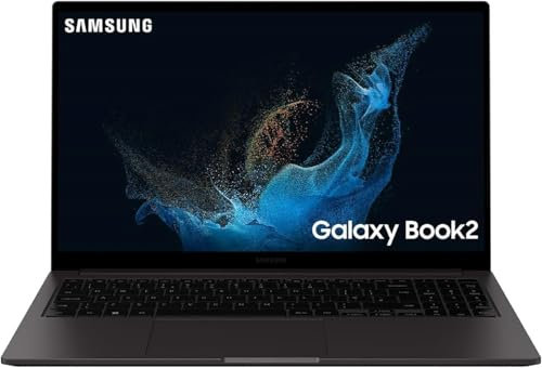 Samsung Galaxy Book2 Laptop, Ultrafino, 15.6 FHD LED, Intel Core i5 di dodicesima generazione, Intel® Iris® Xe, RAM 16GB LPDDR4x, 1TB (1000GB) NVMe SSD, Windows 11 Home