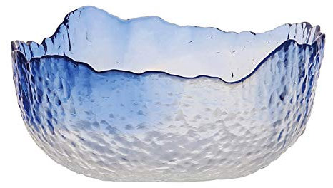 Frutero de cristal transparente azul, cuenco multiusos para servir, frutero de cristal sin plomo, organizador de almacenamiento para frutas, verduras, aperitivos, artículos para el hogar, fruteros
