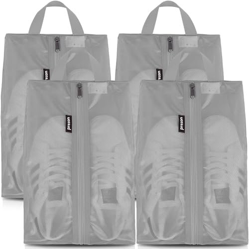 Prezon Reise Schuhbeutel, Wasserfeste TPU-Mesh, Robuster YKK-Reißverschluss, Schmutzabweisender Schuhsack, Schuhorganizer, Schuhtasche mit Reißverschluss für die Reise oder die Aufbewahrung zu Hause