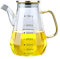 AMYSTY Ölflasche Olivenöl Flasche, Ölspender Glasflasche mit großer Kapazität, Öl Flaschen Behälter mit klarer Skala, Groß Auslaufsicher Ölspender für Küche BBQ Tisch Camping(Size:900ml)